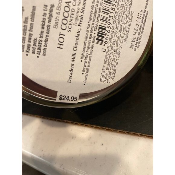 Bath & Body Works “Hot Cocoa & Cream” NEW 3 Wick Candle - Picture 7 of 7